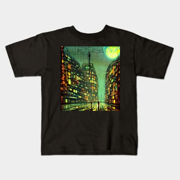 Abstract Cityscape Kids T-Shirt by Trip Tank